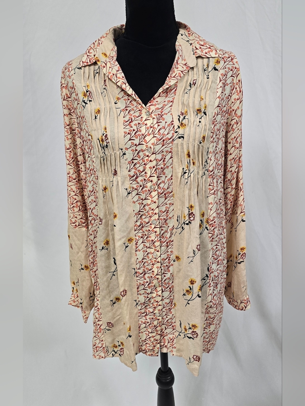 Jane And Delancey‎ blouse women M floral long sleeve boho peasant cottagecore